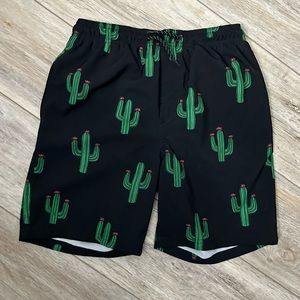 Capsule Mens Swim Trunks Cactus Print Medium